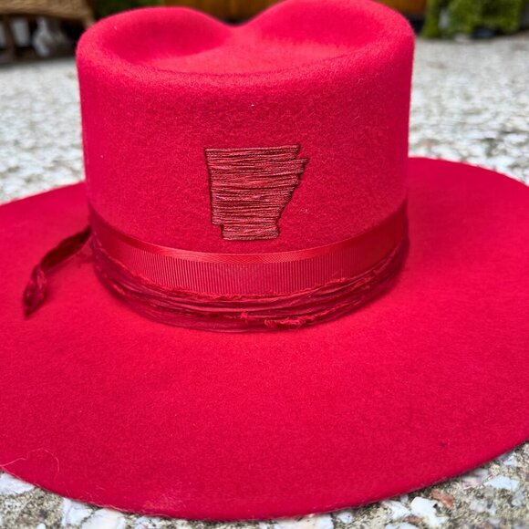 Grand Central Custom Red Felt Wide Brim Western Hat 7 1/4 main image 8